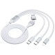 3mk Hyper Cable 3in1 White Kabel USB-A/USB-C do USB-C/Micro/Lightning 1.5m