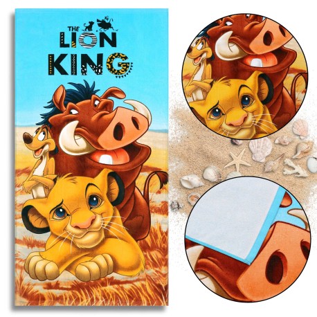DISNEY Król Lew Ręcznik bawełniany, ręcznik plażowy 70x140 cm OEKO-TEX