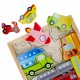 Vehicule, puzzle jigsaw din lemn pentru copii - 12 piese