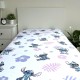 DISNEY Stitch prześcieradło dla dzieci, bawełniane prześcieradło z gumką 90x200cm+25cm, OEKO-TEX