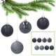 Anthracite Christmas tree baubles, ornament set, Christmas tree ornaments 5cm, 8 pcs.