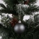 Anthracite Christmas tree baubles, ornament set, Christmas tree ornaments 5cm, 8 pcs.