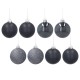 Anthracite Christmas tree baubles, ornament set, Christmas tree ornaments 5cm, 8 pcs.