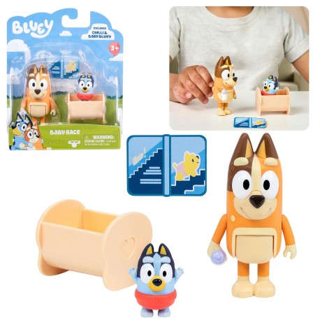 Bluey Zestaw figurek BABY BLUE i CHILLI, figurki dla dzieci 3+