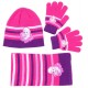 Różowo-fioletowy zestaw: szalik, rękawiczki, czapka FROZEN 