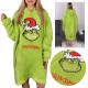 Grinch verde, sudadera unisex, bata, manta con capucha, snuddie