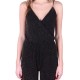 Black, Glitter, Sleeveless, Cropped Wide Leg, Jumpsuit, Playsuit For Ladies By John Zack