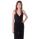 Black, Glitter, Sleeveless, Cropped Wide Leg, Jumpsuit, Playsuit For Ladies By John Zack