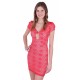 Red, Allover Lace, Front Keyhole Detail, Slim Fit Mini Dress By John Zack