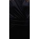 Black, Soft Velvet, Wrap front, V-neck, Slim Fit Mini Dress By John Zack