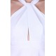 Mini robe blanche avec éléments en dentelle au dos John Zack