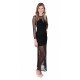 Black, Sheer Mesh, Mini-Length Lining, Slim Fit Maxi Dress By John Zack