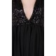 Black Sequin Embellished &amp; Lightweight Tulle Midi Dress by John Zack