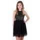 Black Sequin Embellished &amp; Open Back Mini Dress by John Zack