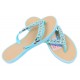 Beautiful Baby Blue Flip Flops With A Decorative Chain