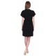 Black Short Sleeved &amp; Side Tie Detail Midi Dress by John Zack