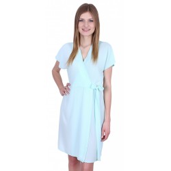 Aquamarine Short Sleeved & Side Tie Detail Midi Dress by John Zack