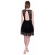 Black, Floral Crochet Lace, Open Back, Sleeveless Midi Dress By John Zack