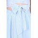 Light Blue, Lightweight Tulle Off-Shoulder Design Top &amp; Flare Midi Skirt Set