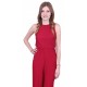 Red, Sleeveless, Wide Leg, Jumpsuit For Ladies By John Zack