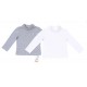 2-pack Cotton Turtle Neck Grey&amp;White Top YOUNG DIMENSION
