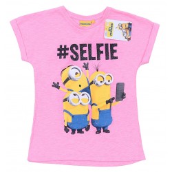 Różowy t-shirt SELFIE MINIONKI PRIMARK