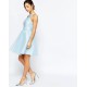 ASOS Niebieska sukienka mini typu balerina