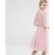Pink Floral Lace, Fit and Flare Style Mini Dress by John Zack