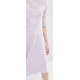 Light Violet, Short Sleeves, Floral Lace Overlay, Midi Dress By John Zack