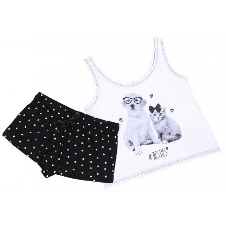 Czarno-biała piżama kot i pies PRIMARK