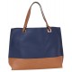 Navy Blue &amp; Brown Handbag