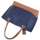 Navy Blue &amp; Brown Handbag