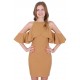 ASOS Miodowa, ołówkowa sukienka mini falbanki