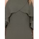 Khaki Frill, Cold Shoulder Mini Dress by John Zack