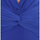 Blue, Long Sleeved, Slim Fit, Drape Design Mini Dress By John Zack