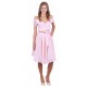 Pink, Lightweight Tulle Off-Shoulder Design Top &amp; Flare Midi Skirt Set