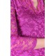 John Zack Amaranth Scalloped V-neck, Mini, 3/4 Sleeved Lace Dress 