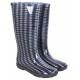 Demar Hawai Print Women Girls Black White Wellies Wellingtons Rain Boots