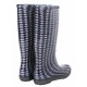 Demar Hawai Print Women Girls Black White Wellies Wellingtons Rain Boots