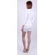 White Mini Dress, Dolman 3/4 Length Sleeve Kardashian Style by John Zack
