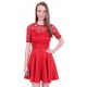 Red Lace, Fit and Flare Style Mini Dress by John Zack