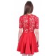 Red Lace, Fit and Flare Style Mini Dress by John Zack