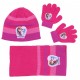 Różowy zestaw: szalik, rękawiczki, czapka DISNEY FROZEN