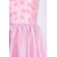 Pink, Small Roses Design, Fit And Flare Style, Strapless, Mini Dress by John Zack