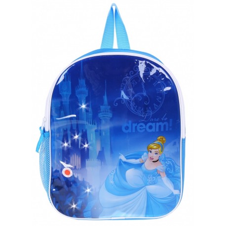 PRINCESS DISNEY Cinderella Kindergarten Backpack/Baggage, small, blue, lights