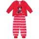 Red Long Sleeved Top &amp; Bottoms Pyjama Set For Girls Minnie Mouse DISNEY