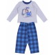 Grey/Blue Checked Long Sleeves Top &amp; Bottoms Pyjama Set For Boys EARLY DAYS