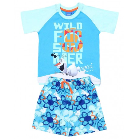 Blue Top & Shorts Pyjama Set For Kids FROZEN DISNEY