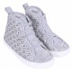 Childrens&#039; Grey Gliterry High-Tops/Trainers