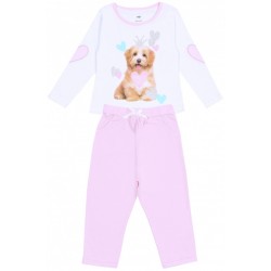 Pink Puppy Long Sleeve Pyjama Set For Girls PRINCESS POOCH Young Dimension Sleep
